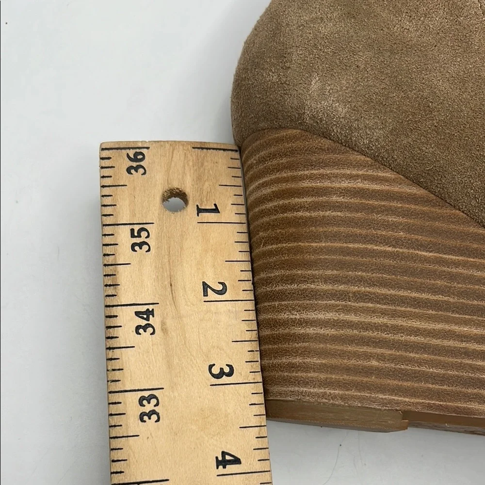 NEW Lucky Brand‎ Sz 9 1/2 Yimmie Suede Tan Wedge Ankle Boot